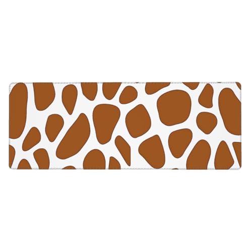 Tapis de souris imprimé girafe et motif léopard 80 x 30 cm pour bureau et maison