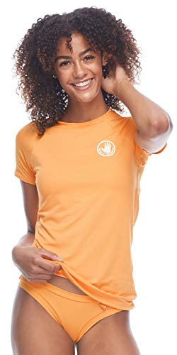 Body Glove Women's Motion Solid Short Sleeve Rashguard with UPF 50+, Smoothies Sundream, Large