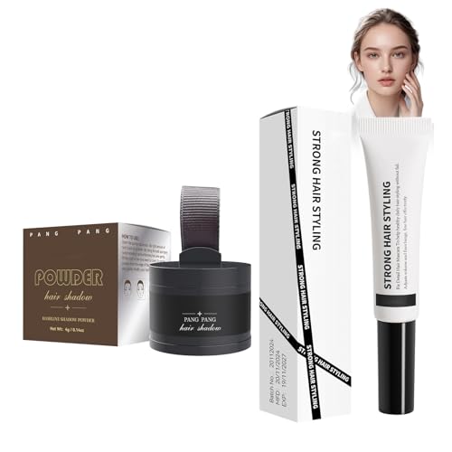 Poudre de cheveux noire + Brosee lisseur de cheveux, poudre d'ombre pour les cheveux, poudre de remplissage pour les cheveux, remplissage des cheveux clairsemés, shampoo3-9