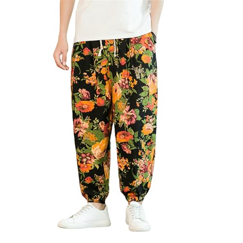 Pantalon fin coton lin homme coupe ample et anti-transpirante