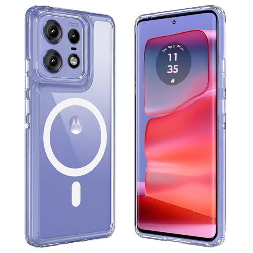 Image of For Motorola Moto Edge 50 Pro /50S Pro Case, Pure Transparent Design, Shockproof, Scratch Resistant Back, Magnetic Compatible, MagSafe, Clear Case, US Military MIL Listed, Hybrid TPU Bumper, PC Micro