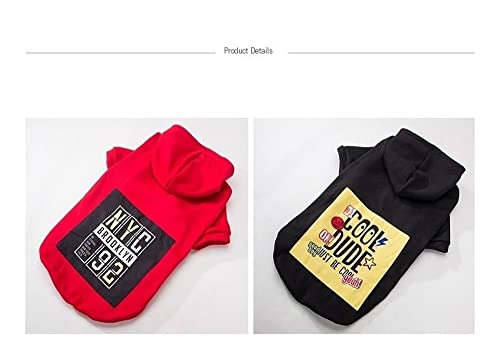 Anomidry hundebekleidung & zubehã¶r Dünner Anzug for große Hunde, mit Kapuze und lässig, geeignet for mittlere und große Hunde (rot und schwarz) (Color : Black, Size : 3XL(20-35kg))