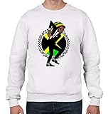 Tribal T-Shirts Jamaican Rasta Ska Logo Reggae Herren Sweatshirt Pullover, Weiß, X-Large