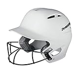 DeMarini Paradox Batting Helmet with Softball Protective Mask, White, Small/Medium