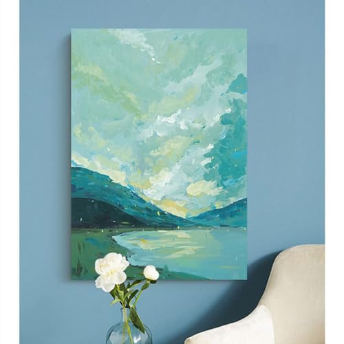 Toile peinte à la main grand format salon pour mur vide sans vie