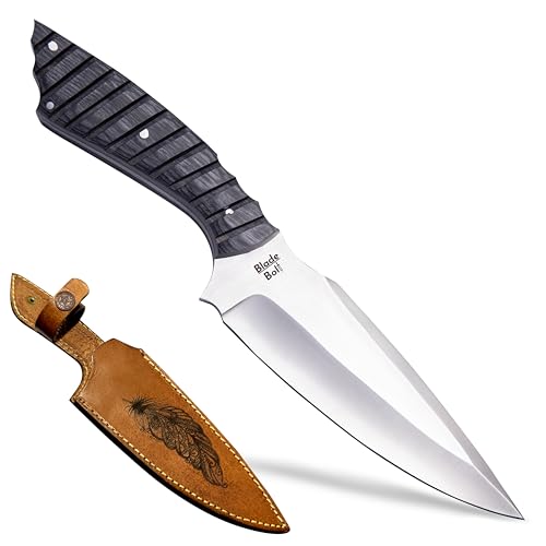 SkinMaster Pro S9X Fixed Blade Field Skinning Knife – D2 Steel, Black Rose Wood Handle