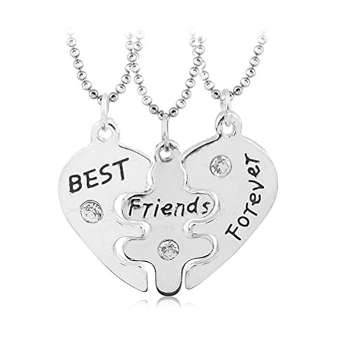 Charm.L Grace 3 Piece Best Friend Necklaces Friendship Pendant Charm Necklace Set Cover