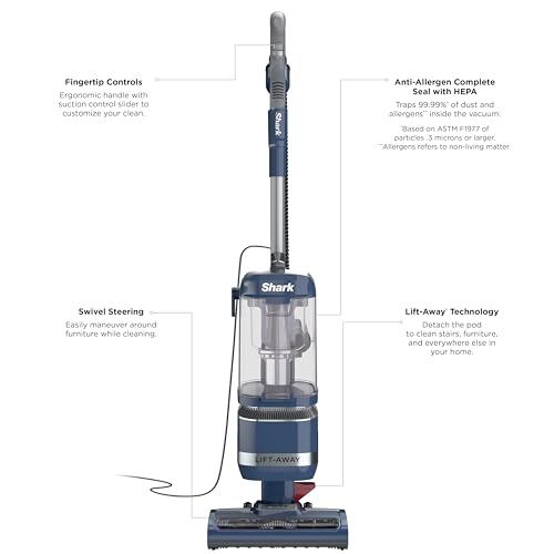 Shark Navigator Lift-Away ADV Upright Vacuum, HEPA Filter, Blue Jean, LA301 - image 7