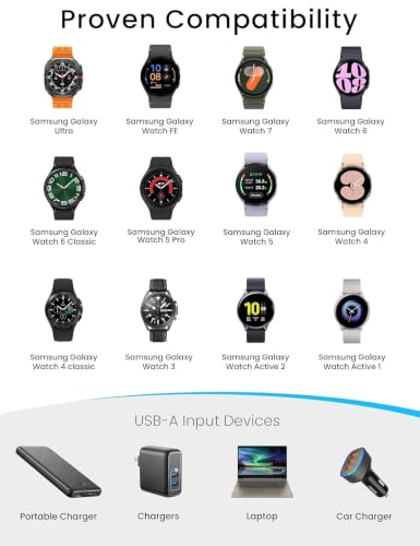 Image of Watch Charger Compatible with Samsung Galaxy Watch, Portable Charging Dock for Galaxy Watch5 Pro 45mm, 5 40mm /44mm, 4 /3,Active 2 /1, Gear Sport /S3 Ultra