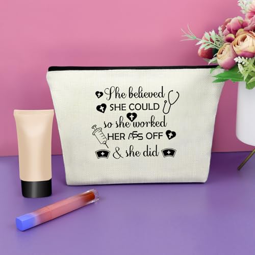 Nurse Makeup Bag Nurse Appreciation Gifts for Daughetr Sister Best Friend Auntnursing Graduation Gift Cosmetic Bag with Zipper Nurses Week Gift for Her Christmas Birthday Travel Pouch4