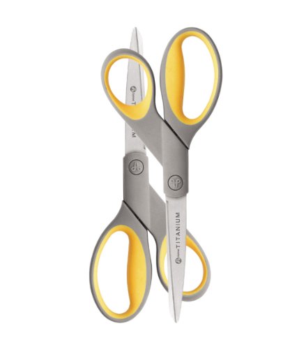 Westcott 8” Titanium Bonded Scissors, 2-Pack- Durable Multipurpose Scissors for Office, Home, and School Use, Sharp Precision Blades for Everyday Cutting (13901) image 2