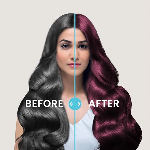 Image of Enega No Ammonia Grey Coverage Long Lasting Creme Hair Color with Argan Oil & Green Tea Extract - Pack of 1(150 ML) (Burgundy)