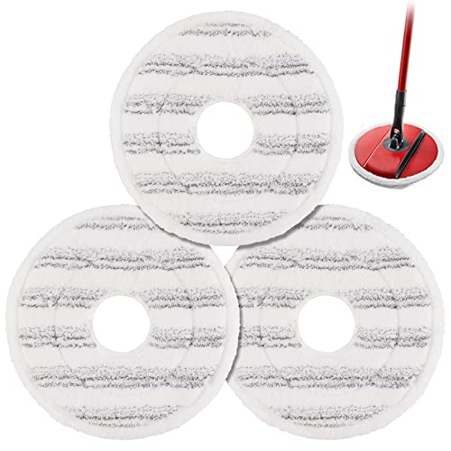 3 almohadillas de fregona compatibles con Vileda Spin and Clean Mop, recambios de fregona de microfibra lavables y reutilizables compatibles con Vileda Spin Mop Head Reemplazo para limpiar pisos Cover
