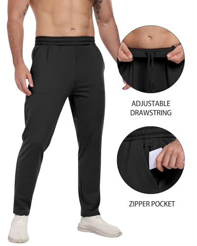 3 Pack Men's Workout Sweatpants with Pockets,Athletic Gym Tapered Joggers Pants for Men Running Pants3