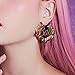 HAOQINA Custom Heart Name Earrings Personalized Bamboo Hoop Earrings 18K Gold Plated Customize Earrings for Women Girls Hip-Hop Fashion Jewelry Gift (Earring Hoop-Love)