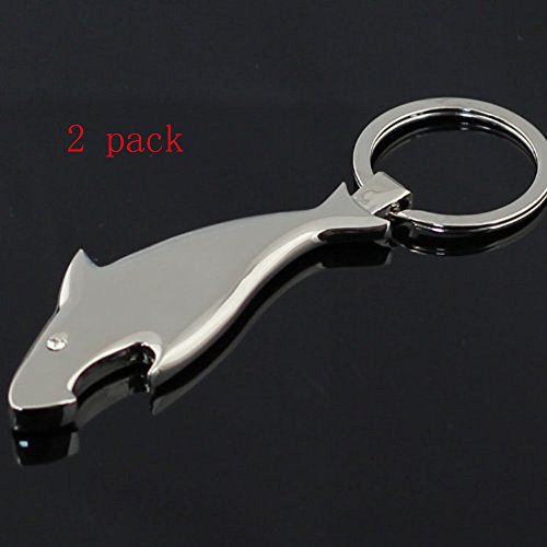 Honbay 2pcs Piranha Shark Keychain Bottle Opener, Bar Beer Tool Animal Keyring, Bottle Opener Keychain, Metal Pendant White Shark Style Cool Beer Keychain Opener Key Ring Chains