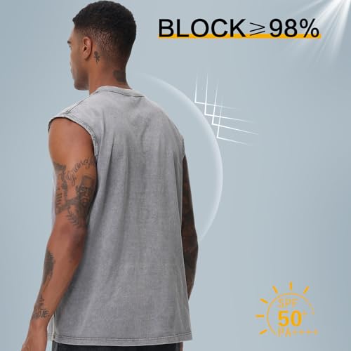 Mens Cotton Sleeveless Tank Tops Cut Off Muscle Gym T Shirts Running Beach Loose Fit Tees3