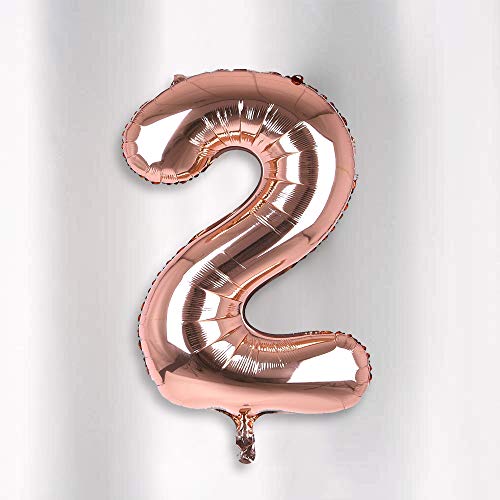 Image of AMFIN 2 Number Foil Balloon - Rose Gold