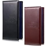 Frienda 2 Pcs Car Registration and Insurance Card Holder, PU Leather Auto Vehicle License Document Glove Box Organizer for Driver License with Magnetic Closure(Black, Brown)