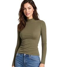 Blusa Feminina Manga Longa Gola Alta Cacharrel, Algodão, Segunda Pele, Estilo Casual e Atemporal