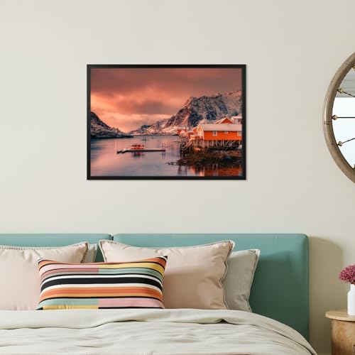 Ditwis 50x70cm Picture Frame Black, Aluminium Photo Frame Large for Posters, Photos and Puzzles, Metal Frame for Living Room, Office, Gallery Wall Mount Display - Image 3