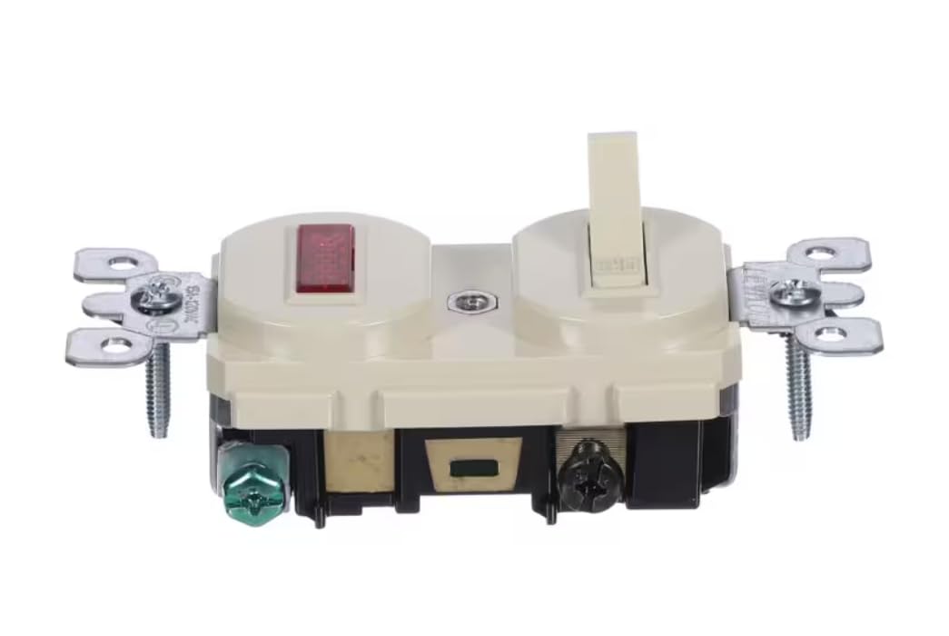 Fits Kason 2H4300 Toggle Switch with Indicator Light, Single Pole, 15 Amp, 120 Volt, Ivory