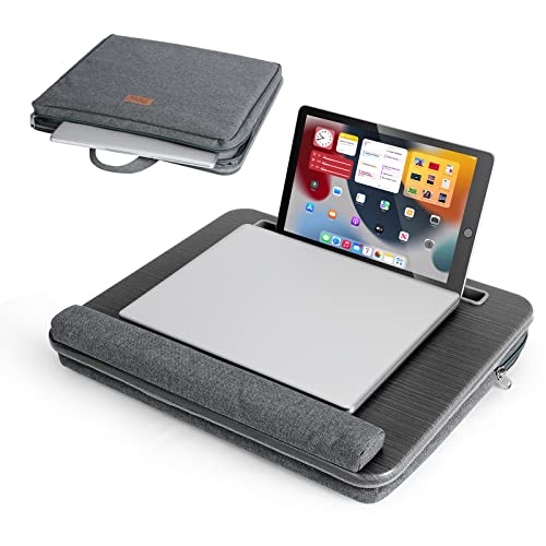 Tiovo Laptop Lap Desk,Portable Lap Desk For Laptop With Cushion Wrist Rest,Fits Up To 15.6 Inch Laptop,Lap Desk With Phone Tablet Holder & Laptop Bag, For Home Office/Outdoors (Black) #TOP29