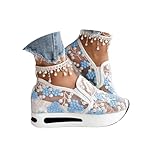 Floral Embroidery Sneakers for Women 2026,Fashion Platform Orthopedic Breathable Mesh Shoes Non-Slip Lightweight Comfortable Arch Support Tennis Walking Dressy Summer Beach Slip On Flat Loafers