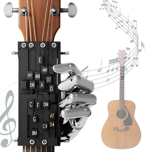 Gitarren-Akkordpresser Gitarrenhilfe Akkord-Trainer für Anfänger Gitarrenunterstütztes Werkzeug Gitarrenstarter Lernwerkzeuge unverzichtbares Gitarrenzubehör für Anfänger Freunde Geschenke