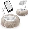 CreaDream Soporte de almohada para tableta de calabaza para Kindle iPad, soporte de almohada ajustable para teléfono para cama de regazo con cuenco de aperitivos desmontable, compatible con tableta de