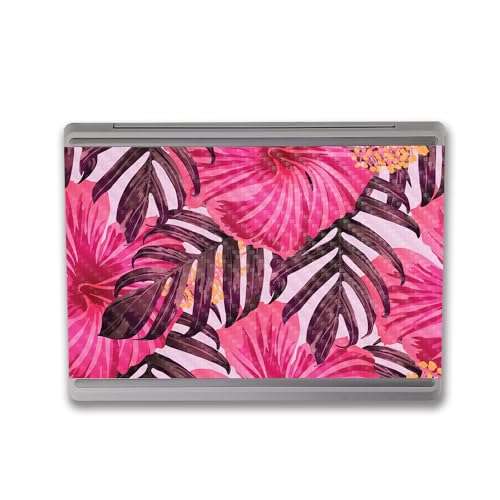 Image of MightySkins Carbon Fiber Skin Compatible with Microsoft Surface Laptop Go 3 (2023) Full Wrap Kit - Tropical Pink | Protective, Durable Textured Carbon Fiber Finish | Made in The USA