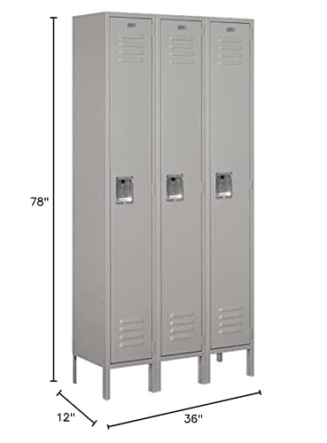 Salsbury Industries 61362Gy-U Single Tier 36-Inch Wide 6-Feet High 12-Inch Deep Unassembled Standard Metal Locker, Gray #TOP4