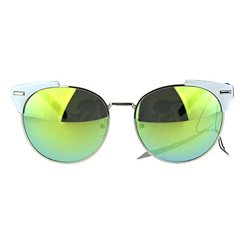 Retro Vintage Style Half Rim Horned Tip Hipster Mens Sunglasses