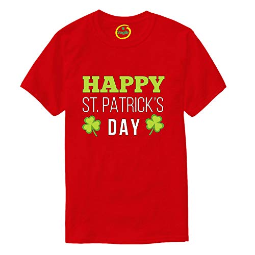 Vagile St Patricks Day T-Shirt Happy St Patricks Day Tshirt Irish Shamrock Shirts UK Red