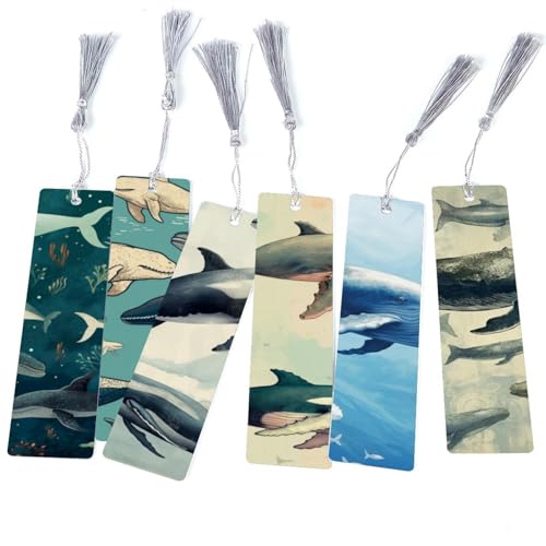 Marque-page baleine évitez les pages cornées grâce au lot de 6 avec pompon
