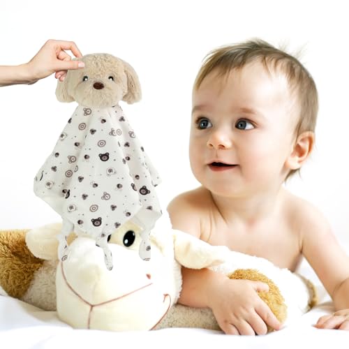 Image of CREVENT Cozy Plush Baby Security Blanket, Loveys for Baby Girls and Boys, Birthday (Dog)