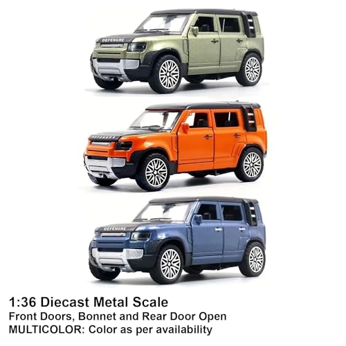 Image of Diecast Land Rover Defender SUV Car Model - 1:36 Scale Alloy Pull-Back Toy, Collectible Vehicle for Kids, Boys, and Car Enthusiasts, Gift Idea (Random Color)