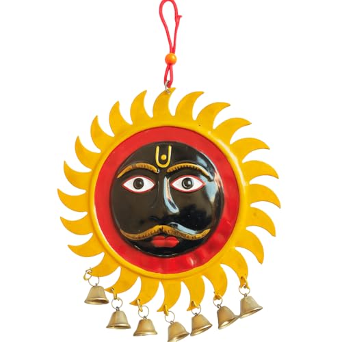 Salvus APP SOLUTIONS Elegant Metal Sun Wall Hanging for Vibrant Home Decor and Positive Energy (Yellow & Black_6.5x7.5 inch)