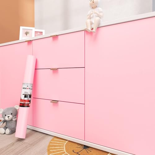Decotalk Papel Pintado Infantil Rosa Autoadhesivo 60X300cm Vinilo Adhesivo Muebles Infantil Papel Vinilo Adhesivo Muebles Rosa Rollo Vinilos Autoadhesivo Pared Dormitorio Paredes Puertas Impermeable