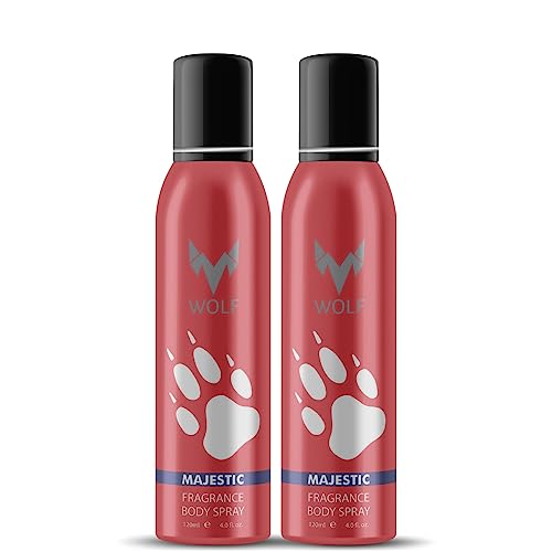 Image of Wolf Majestic Pack of 2- No Gas Perfumed Bodyspray for Men-(120 ml+120 ml)
