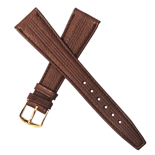 Dcasmo group Correa Reloj de Cuero Legitimo Marron con Rayas Centrales para Hombre 20mm New Old Stock 1970 - Pulsera Vintage Original - Strap Bracelet de Relojeria Antigua Tradicional