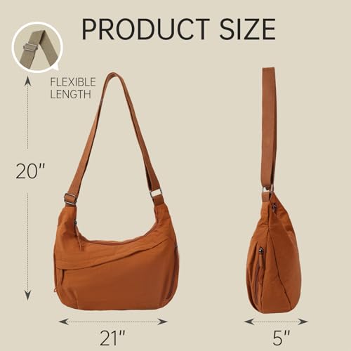 Crescent Bags for Women Nylon Hobo Crossbody Bags Casual Shoulder Handbags Multi-Pocket Sling Bag Lightweight Crossbody Purse2