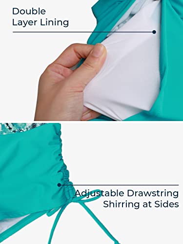 Miyang Women's Swim Boardshorts Beach Pant Bikini Bottom Adjustable Tie Yoga Running Shorts Tie Dye Celeste Medium #TOP3