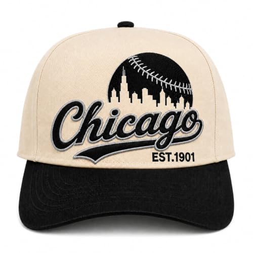 Chicago Hat,Classic Chicago Baseball Cap for Men & Women, Premium Embroidered Cotton Trucker Hat, Vintage Baseball Fan Gear