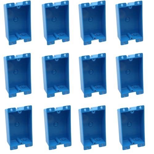Blue Old Work Shallow Outlet Box, 8 cu in, 12 Pack, ETL Listed