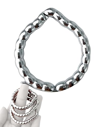 Yemaxコックリング ペニスリング 金属 グランスリング 粒状凸起開口設計ペ二スリング sex toys男性for men cock ring サイズ調節可能 装着簡単 温冷プレイ 防水 携帯便利 S（25mm~28mm） - 画像1