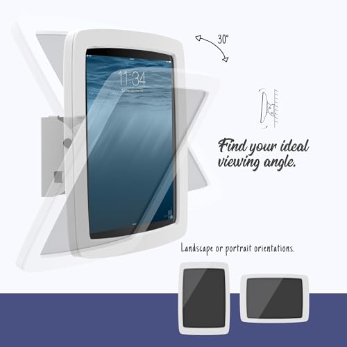 Image of Tablet Wall Mount Lockable Tiltable Anti Theft Security - Compatible with 10.9 inch iPad 10th, Pro 11 inch 1 2 3 4, Air 4 5, Air 11''(M2 /M3 /M4), iPad 11 inch(A16) - BSW102WA