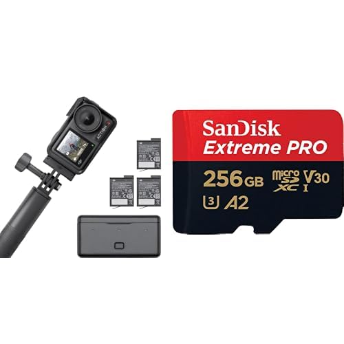 DJI Osmo Action 4 Adventure Combo + SanDisk Extreme PRO 256GB microSD – 4K Macera Seti