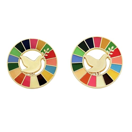 Image of BaronHong Sustainable Development Goals Brooch,United Nations SDGs Pin Badge,Rainbow Lapel Pin,Enamel Pin Decoration