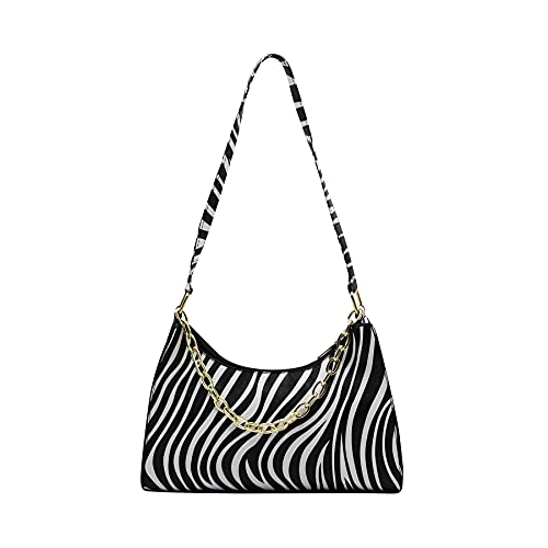 Bolso tote de cuero con estampado cebra para mujer miniatura 1